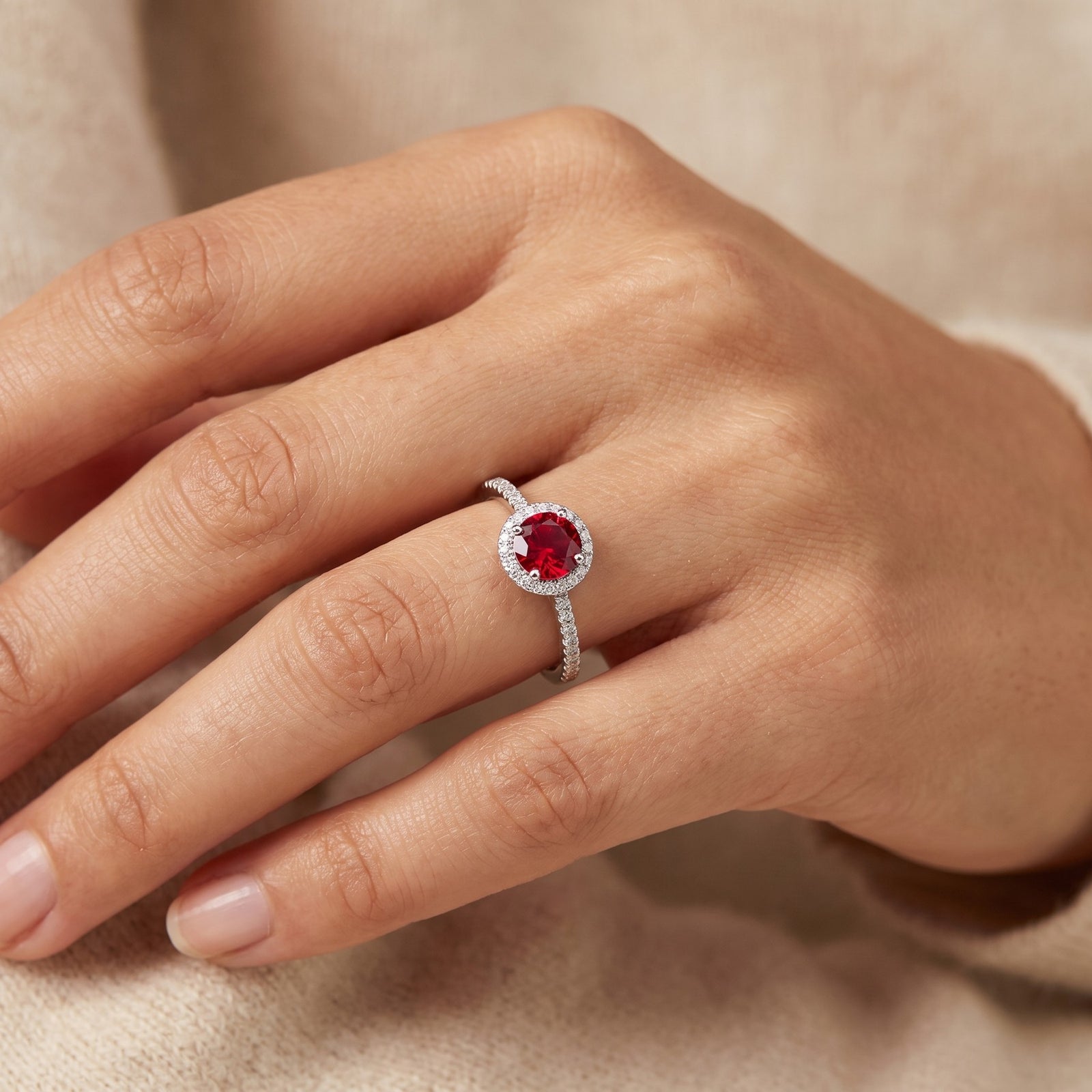 Ruby Halo Ring